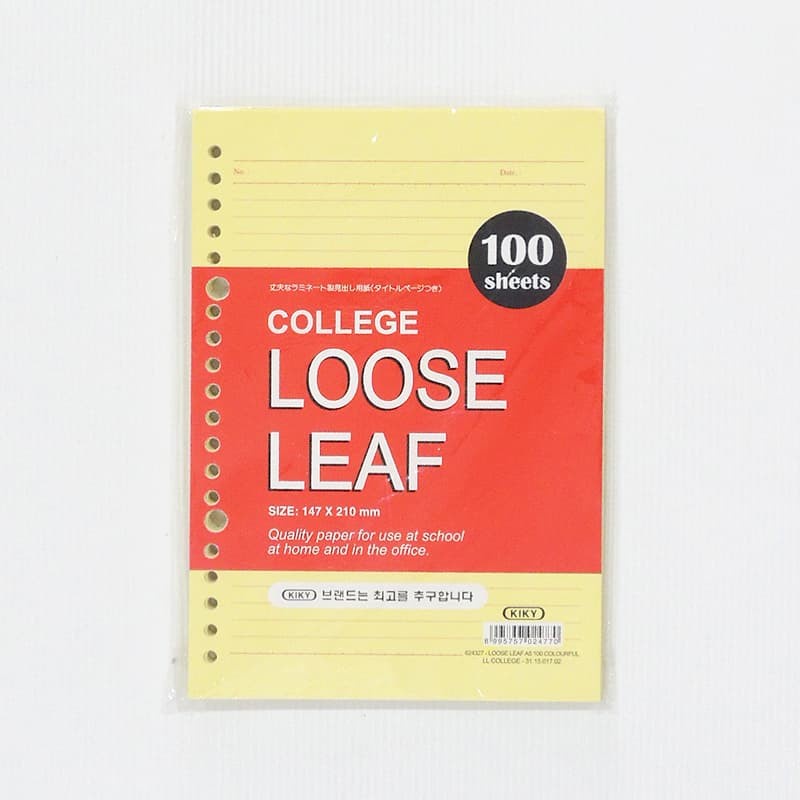 

Kiky Loose Leaf A5 100 Colourful AA624327