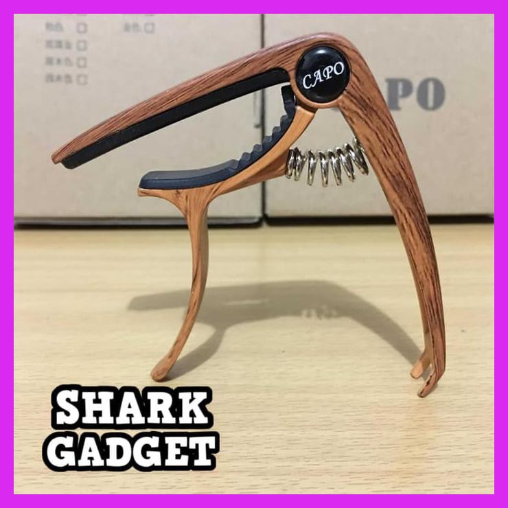 CAPO GITAR AKUSTIK UKULELE BAHAN ALUMINIUM DENGAN DESAIN KAYU
