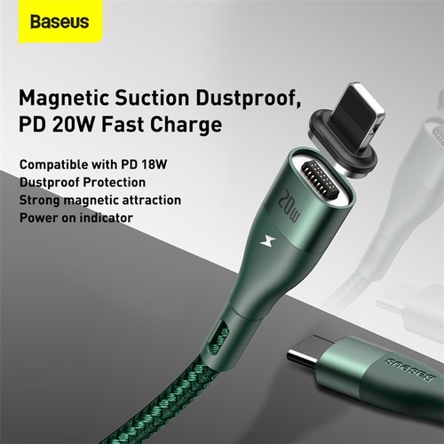 BASEUS Kabel Data Zinc Magnetic Safe Fast Charging Cable C to IPhone 2meter 20W CATLXC-A