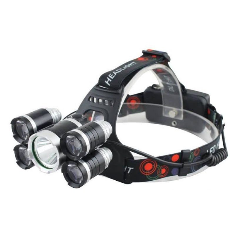 senter kepala LED XM-L T6 + 4 XPE 40000 Lumens/headlamp/senter kepala