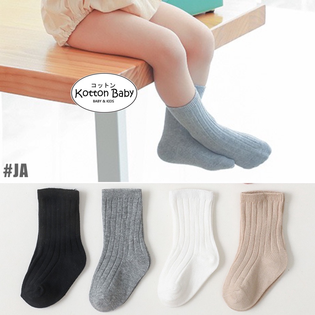 0-3 thn | KAOS KAKI POLOS BAYI ANAK IMPOR NEWBORN SOCKS UNISEX catalog JCZZ JA