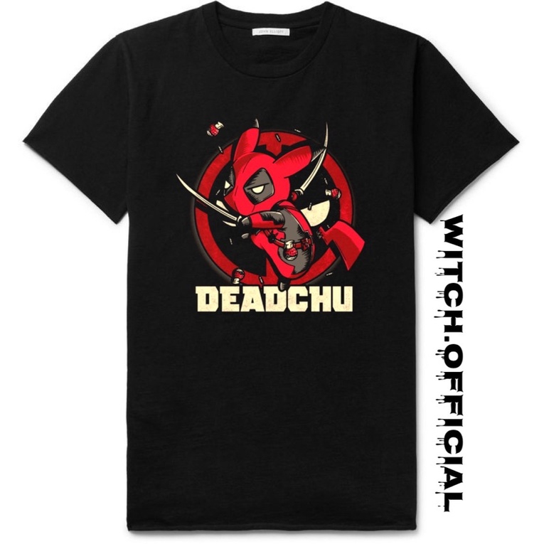 KAOS BAJU DEADCHU - TSHIRT PIKACHU DEADPOOL ANIME POKEMON - KAOS DISTRO HITAM PRIA WANITA DEWASA 24S