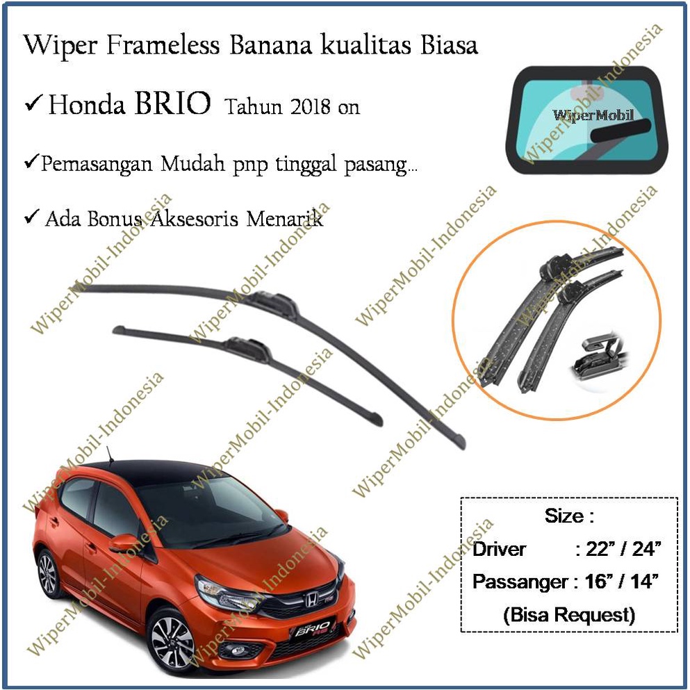 Wiper Frameless Honda BRIO 2019 2020 2021 2022 2023