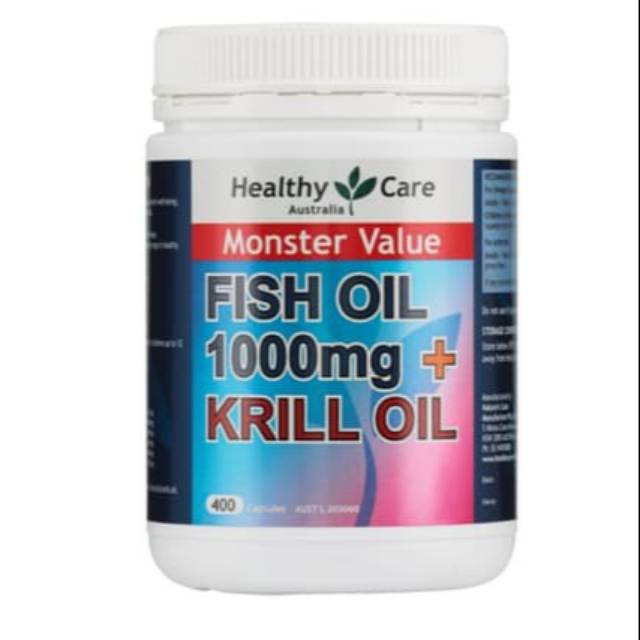 Healthy Care Fish Oil 1000mg + Krill Oil - 400 kapsul