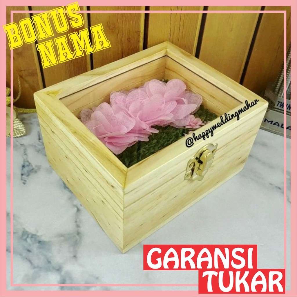 Ring box wedding pernikahan tempat hantaran lamaran kotak cincin kayu