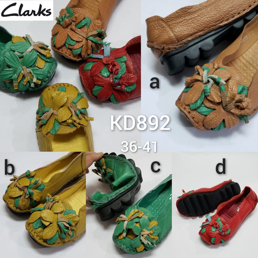 Clarks KD892 Genuine Leather Sepatu Flat Wanita