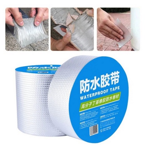 SB168 Lakban Aluminium Foil Super Waterproof Tape / Lakban Anti Bocor Lem Anti Air Tambal