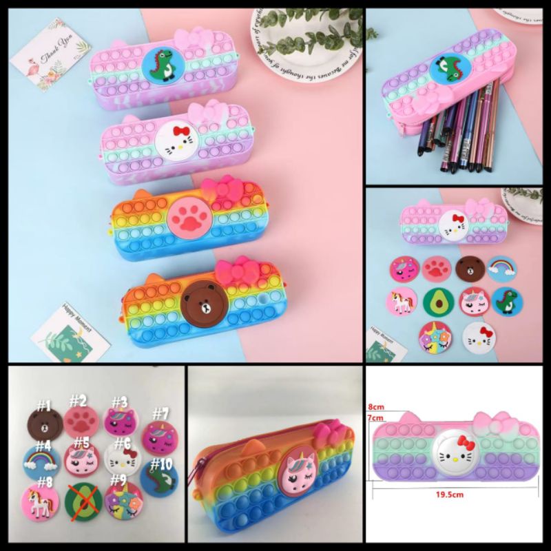 KOTAK PENSIL POP IT KOTAK PENSIL KARAKTER TAS POP IT ANAK POP IT MAINAN ANAK POP IT KOTAK PENSIL POP IT PELANGI DAN MAKARON PERLENGKAPAN SEKOLAH DAN ALAT KANTOR