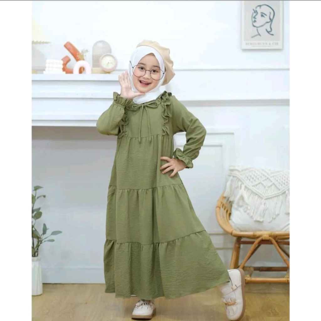 KADZ.ID - SHAFA DRESS - DRESS ANAK BAHAN CRYNCLE - 3-12 TAHUN