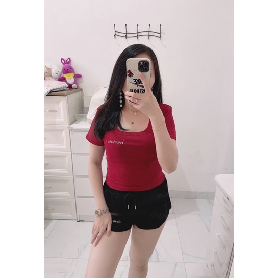 atasan leher happinese square wanita | atasan squareneck kaos strect import wanita | croptop squareneck | tshirt leher kotak kaos import | atasan korean fashion wanita | aquarius boutique89 grosir