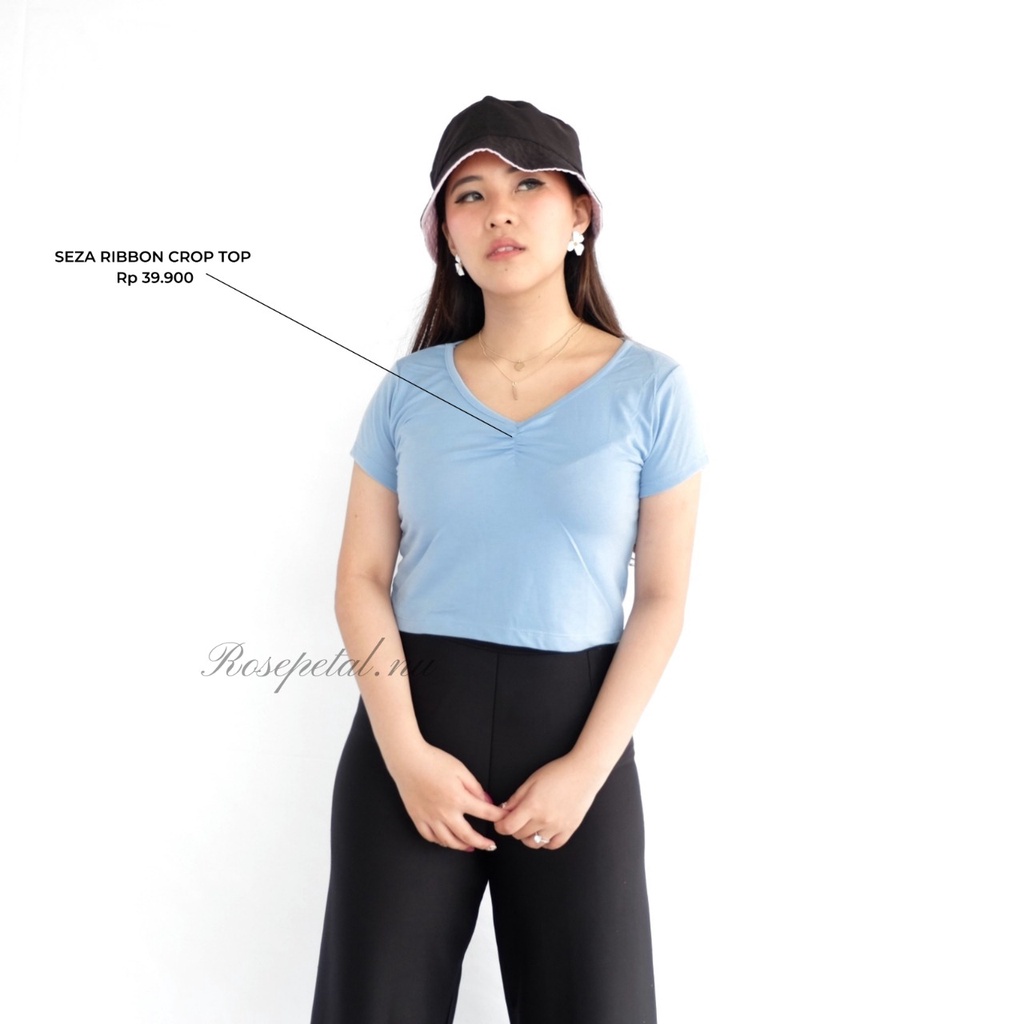 SALE Seza Ribbon Crop Top / Crop top / Baju Crop / Crop Tee / Kaos Wanita / Baju Pita / Baju Korea