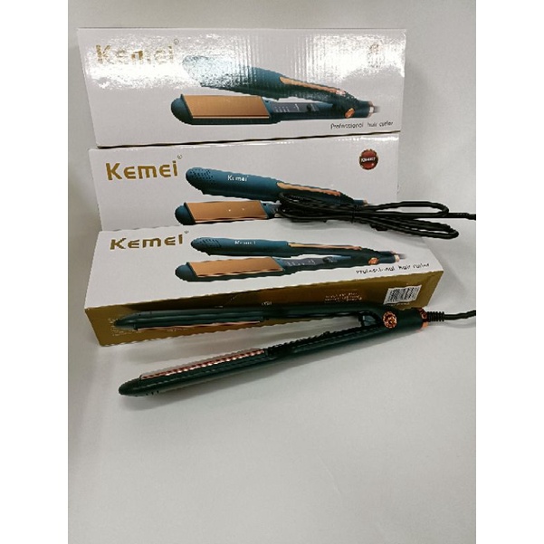 Alat Catok Rambut Bagus Kemei Km 9827 Hair straightener  Rebonding Lurus Suhu