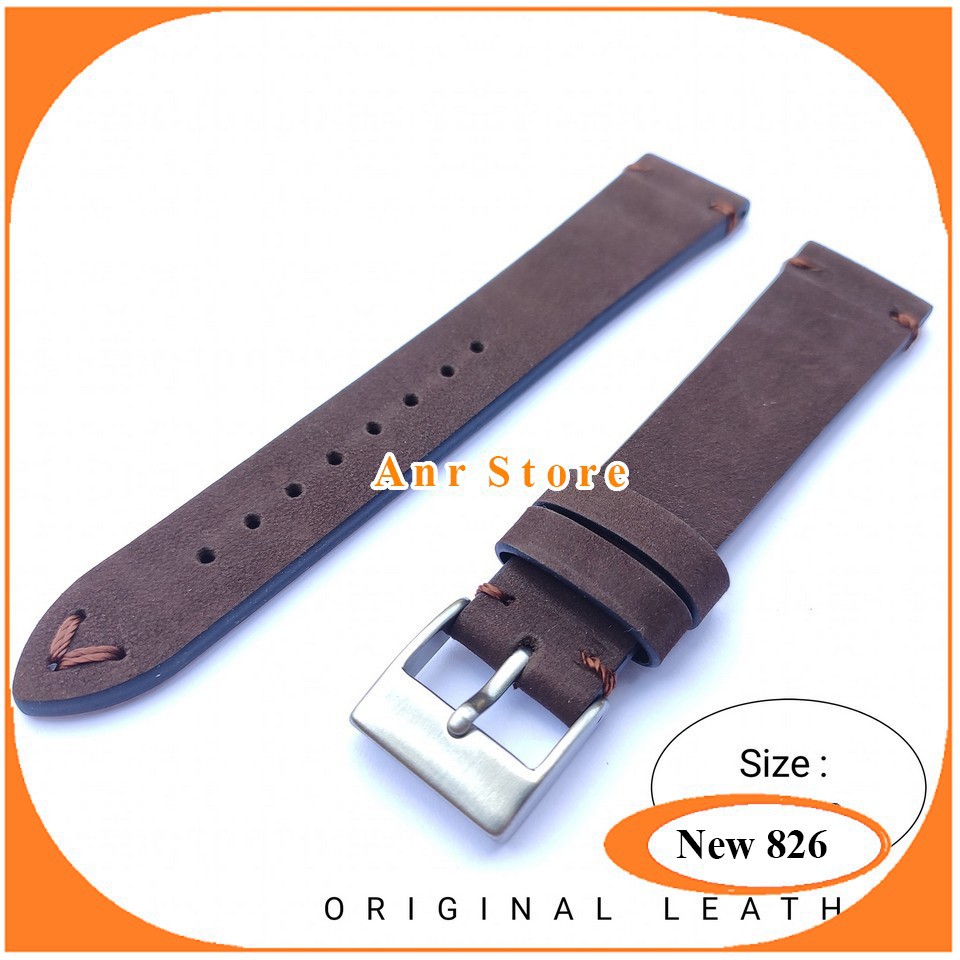 Leather Strap Watch Tali Jam Tangan Kulit Asli Coklat  19 mm