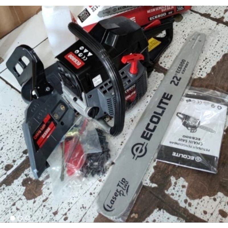 CHAINSAW ECOLITE EC6800 22INCH / MESIN GERGAJI KAYU CHAINSAW ECOLITE LASER TIP EC6800