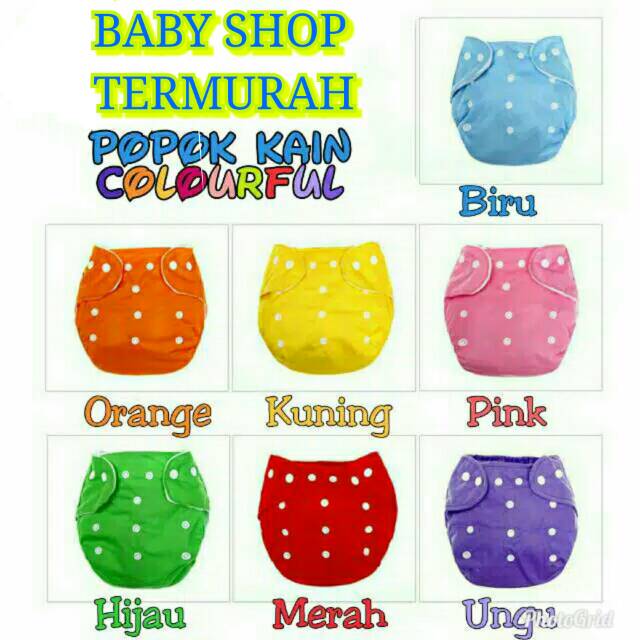 Popok Kain Berkancing Cloth Diaper Clodi Bayi Dapat Dicuci