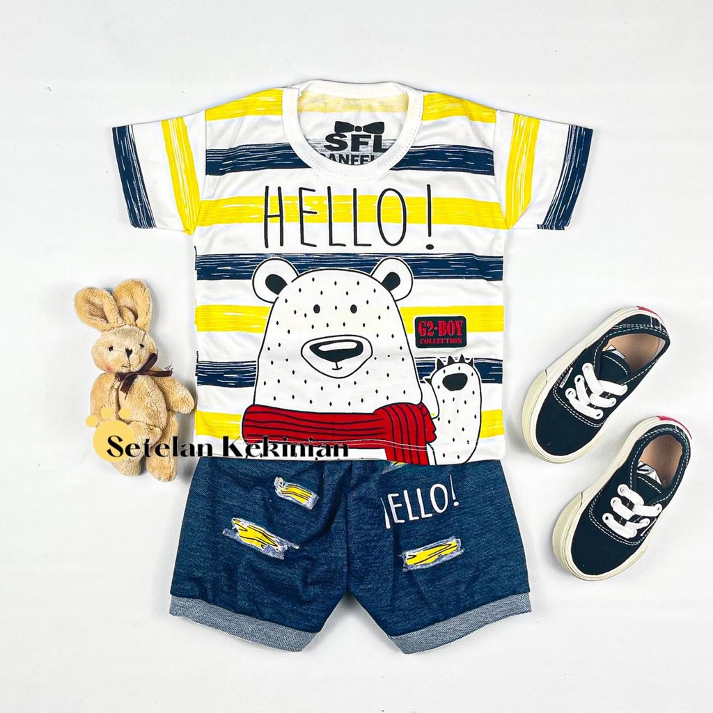 [SK] Set Anak Laki Laki Baju 3_12bln Celana Pendek Murah Setelan Anak Cowok Murah Kasual Casual Lucu