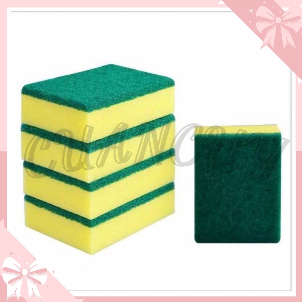 Cuancuy - Spons Cuci Piring Busa Sponge Cuci Piring Busa Kotak Serbaguna Peralatan Dapur Termurah