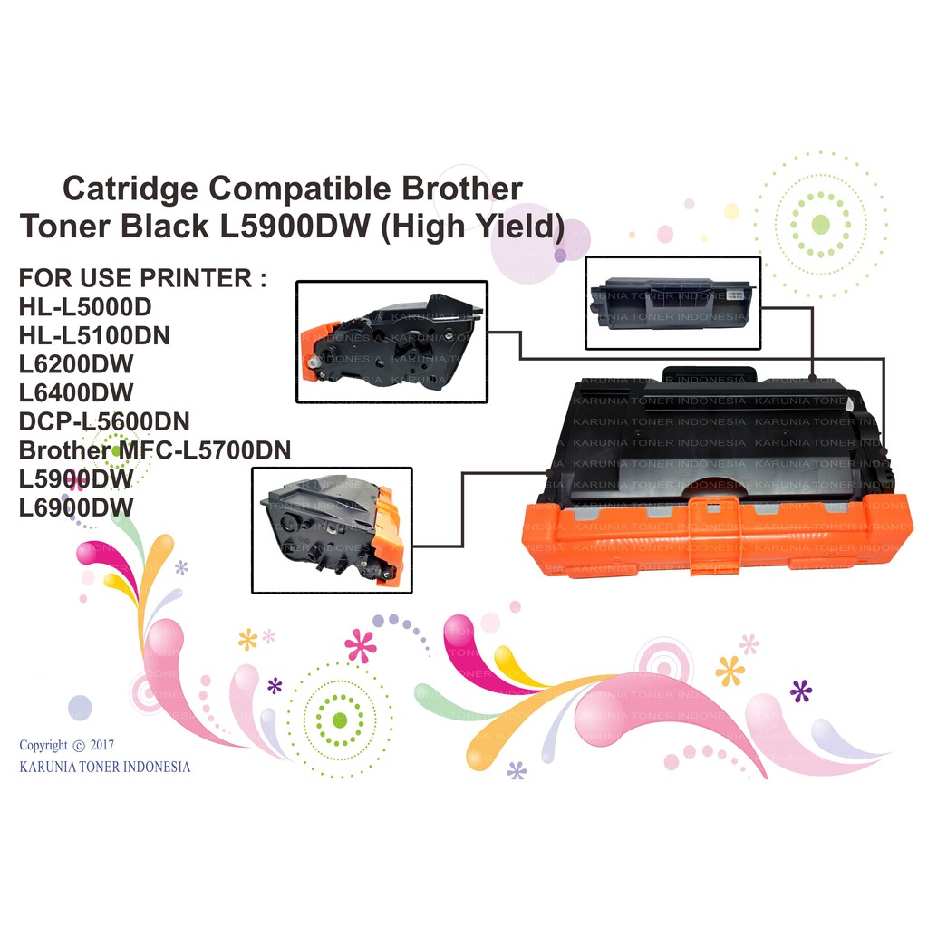 Catridge Compatible Brother Toner Black TN3448 MFC-L5900DW MFC L5900DW