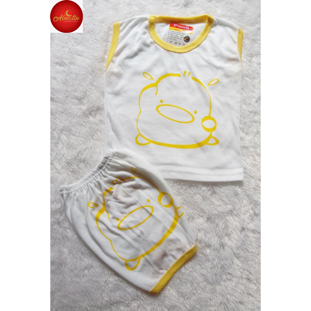 Setelan Baju Bayi Murah Lengan Kutung D noorfa. 3-12 Bulan Dapat 3 Stel/Baju Bayi Unisex 3 Stel