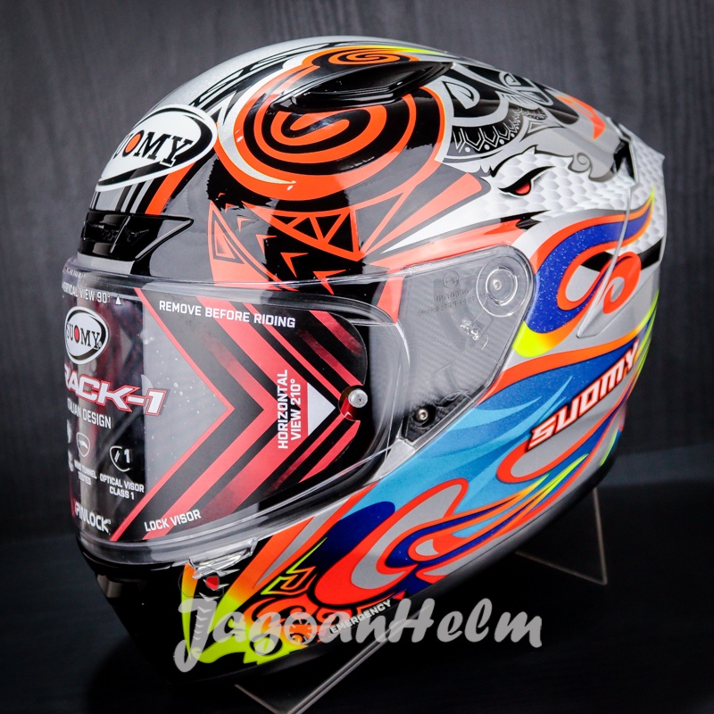SUOMY HELM TRACK 1 FLYING | WHITE | TRACK1 SINGEL VISOR