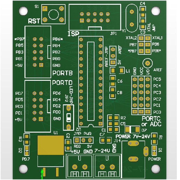 Best Seller Sistem Minimum Atmega8 Atmega168 Atmega328 IW AVR28 Diskon