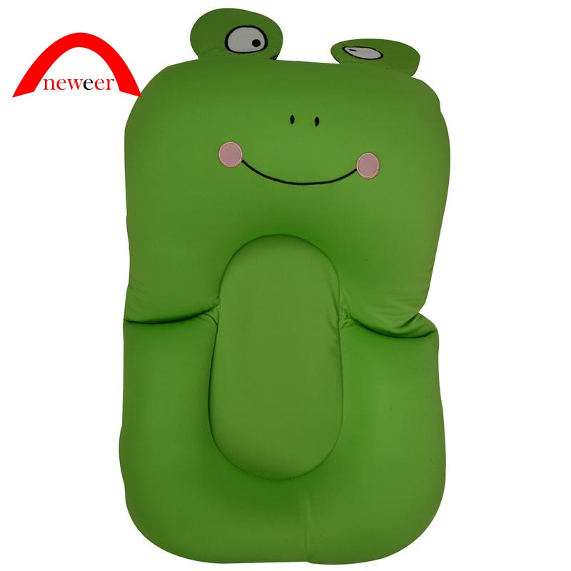 Baby Shower Portable Air Cushion Bed Bath Pad Green Smile Frog