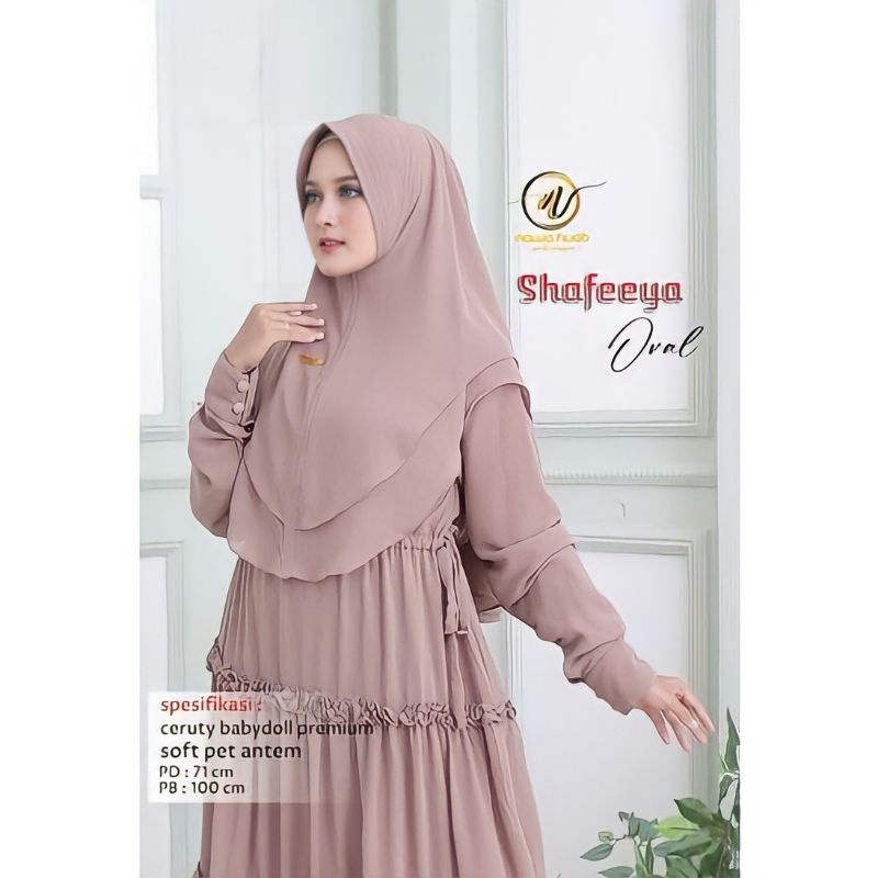 NAWA HIJAB!! Shafeeya Oval Khimar Ceruty 2 layer premium