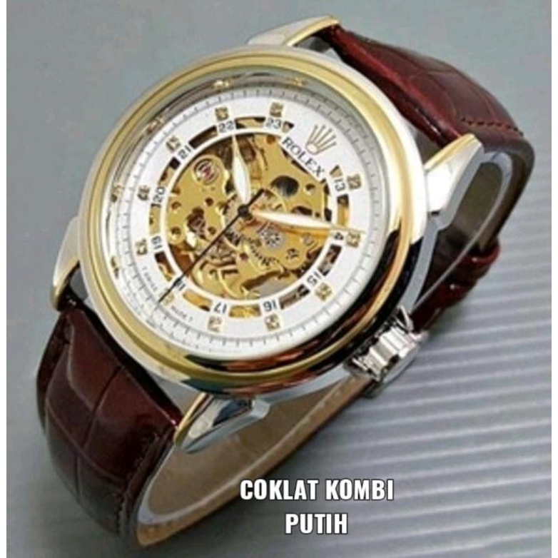 Automatic Jam Tangan Otomatis Tanpa Baterai Terlaris Kulit
