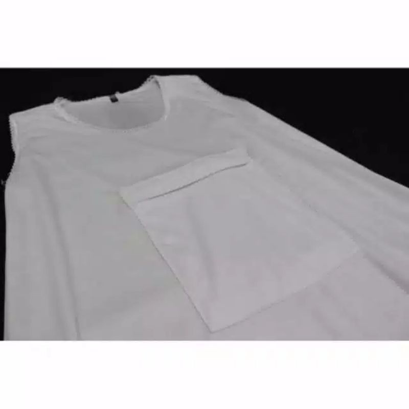 Kaos Dalaman Gamis Wanita Panjang Putih