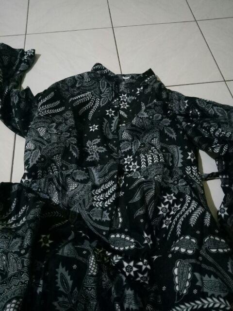 Maura Couple - Sania Ruffle Batik Couple Ori Ndoro Jowi Garansi Termurah Shopee -  Batik Manggar Abu