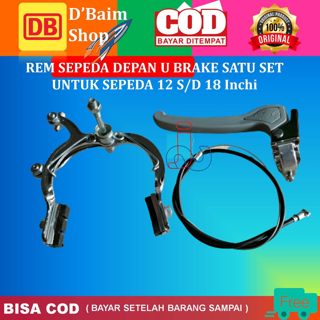 Rem Sepeda Depan U Brake Bagian Depan Satu Set