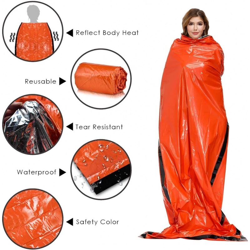 Sleeping Bag Darurat Ringan Anti Air Untuk Camping / Hiking / Outdoor