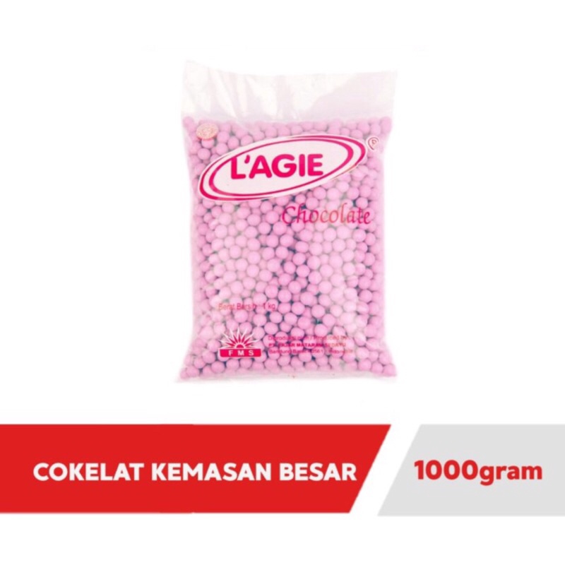 Lagie Coklat Kiloan Choco Balls Merah Muda Pink Cokelat Biskuit 1 kg