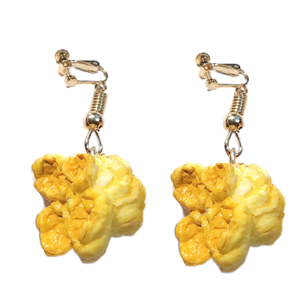 Hu Hu Hu Hu Hu Alat Bantu Pasang Kacamata♡ Anting Kait Gantung Wanita Desain Popcorn Lucu Untuk Pestaclubhadiah