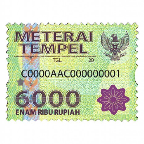 Materai 6000 / Materai Tempel 6000 (per 1 Pcs) | Shopee
