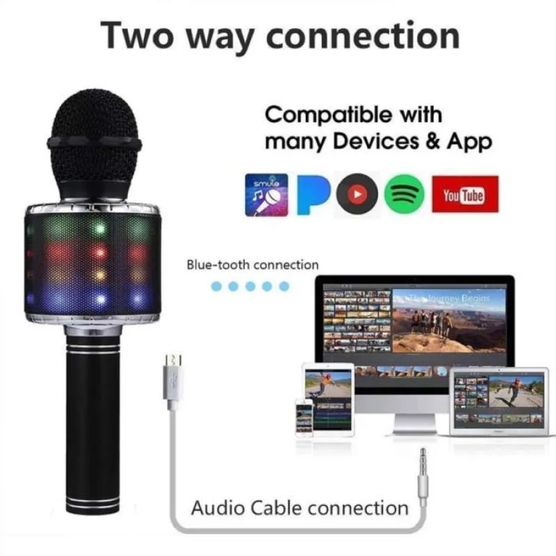 Mic Bluetooth WS-868L / Microphone Smule Wireless Karaoke Portable Good Quality