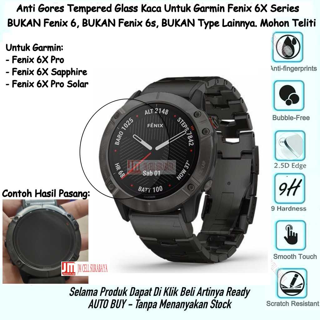 Anti Gores Tempered Glass Khusus Garmin Fenix 6x Pro / 6x Pro Solar / 6x Sapphire