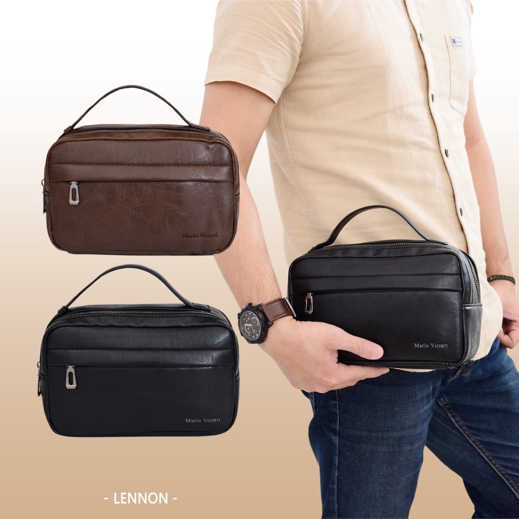 Tas Tenteng Tangan Clutch Pria Kulit Mario Vizzari Lennon (9911)