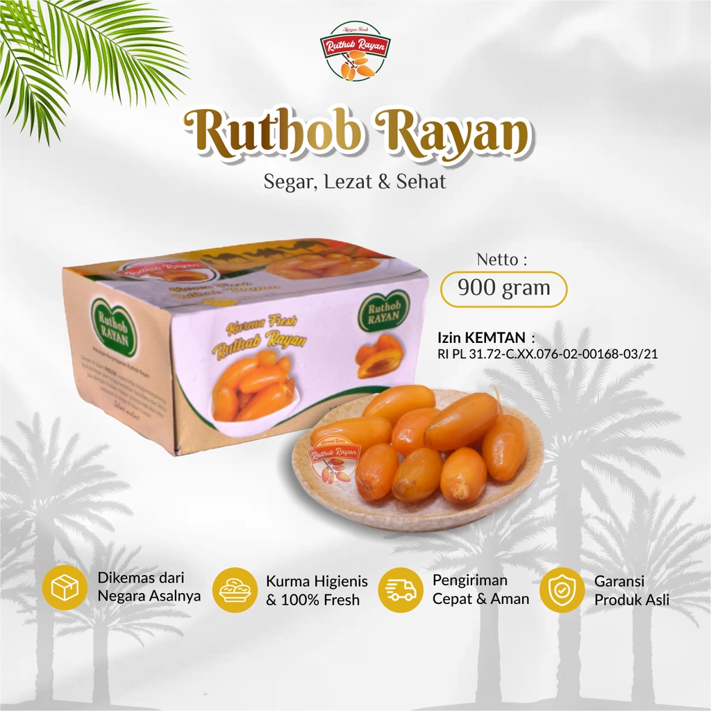 

Ruthob Rayan - Kurma Muda 900 Gram Basah Premium Promil Suami Istri
