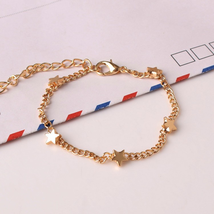 MORYMOSHI G10 Gelang Rantai Bintang Gold Bangle Fashion Korea wanita Aksesoris Fashion Murah