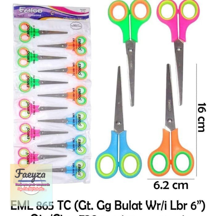 grosir  Gunting besar isi 12 pcs uk 6 inch emigo