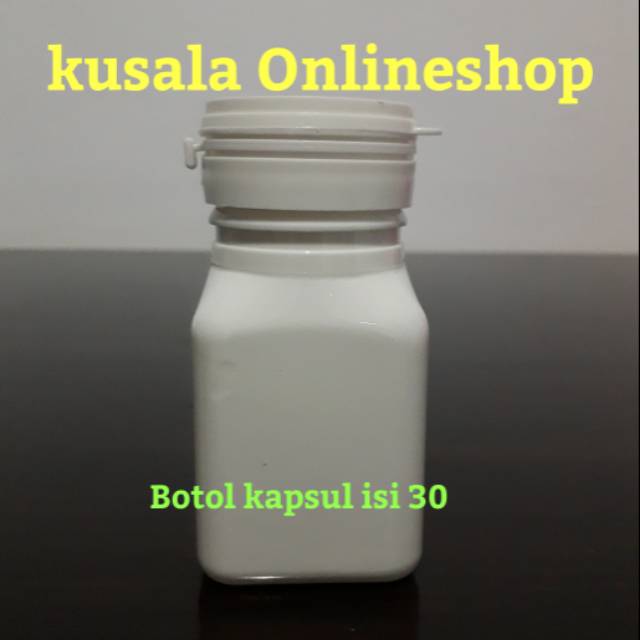 Botol kapsul kotak 30 kapsul/Botol kapsul putih/Botol kapsul