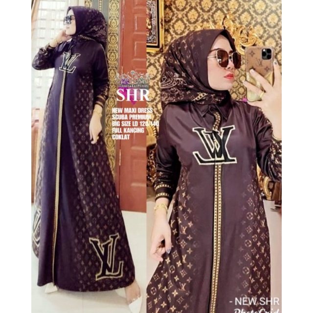 READY!! NEW!! MAXI DRESS PLISKET BAHAN CREPE HQ LD 106-108 PB 138 ORI SHR%-MILO JUMBO