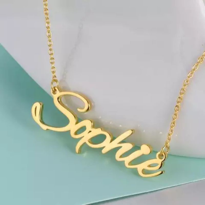 Sp_do kalung wanita nama sendiri dewasa Dan anak nama unik perhiasan kalung mewah ful set perhiasan 