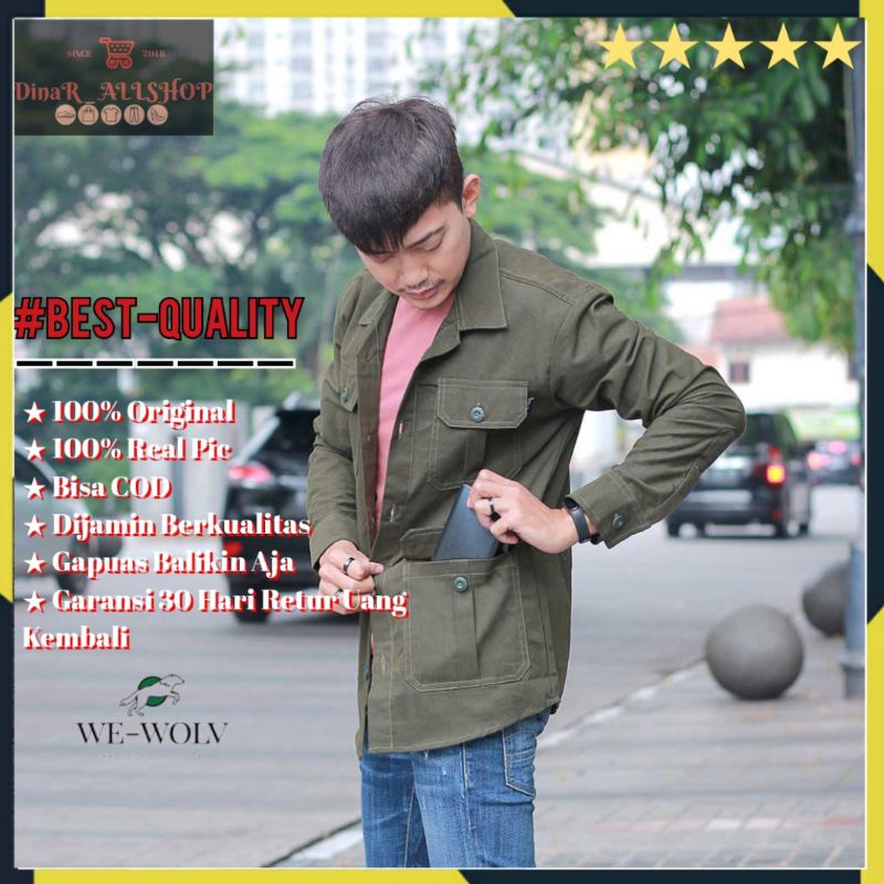 RI01 JAKET KEMEJA ARMY SEMI PARKA PRIA OUTER PARKA PRIA KEREN TRENDY ORIGINAL BERKUALITAS
