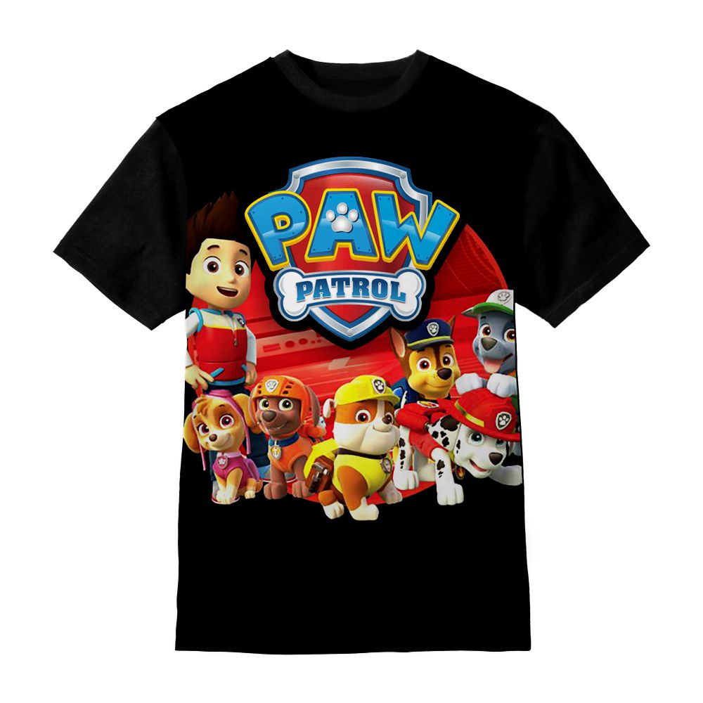 Kaos Anak Paw Patrol Baju Anak Anime Umur 1 12 Tahun - Game Pakaian Anak Laki Laki Perempuan Black B