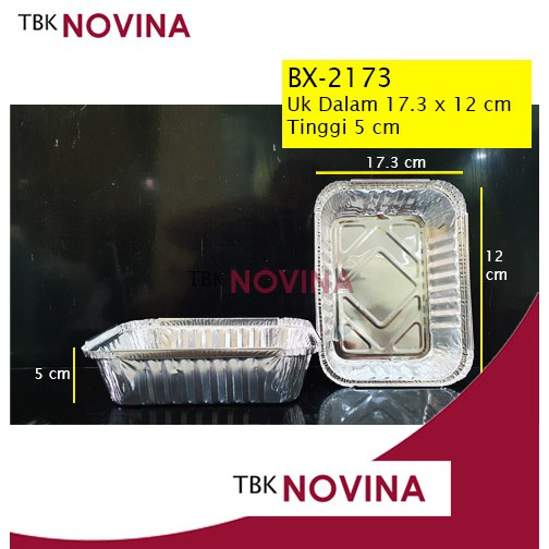 BX-2173 ALUMINIUM FOIL KOTAK WADAH CUP PUDING ROTI CAKE MENTAI MACARONI SPAGHETI LASAGNA PASTEL