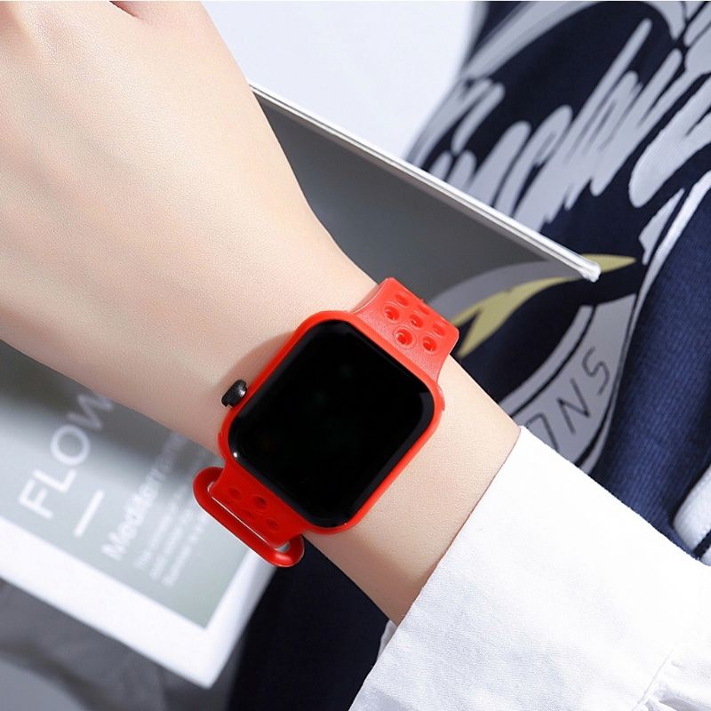 JAM LED WATCH DIGITAL ✅COD JAM TANGAN RUBBER DIGITAL SEGI IMPOR GROSIR MURAH KARET SPORT LED PRIA WANITA COUPLE M142