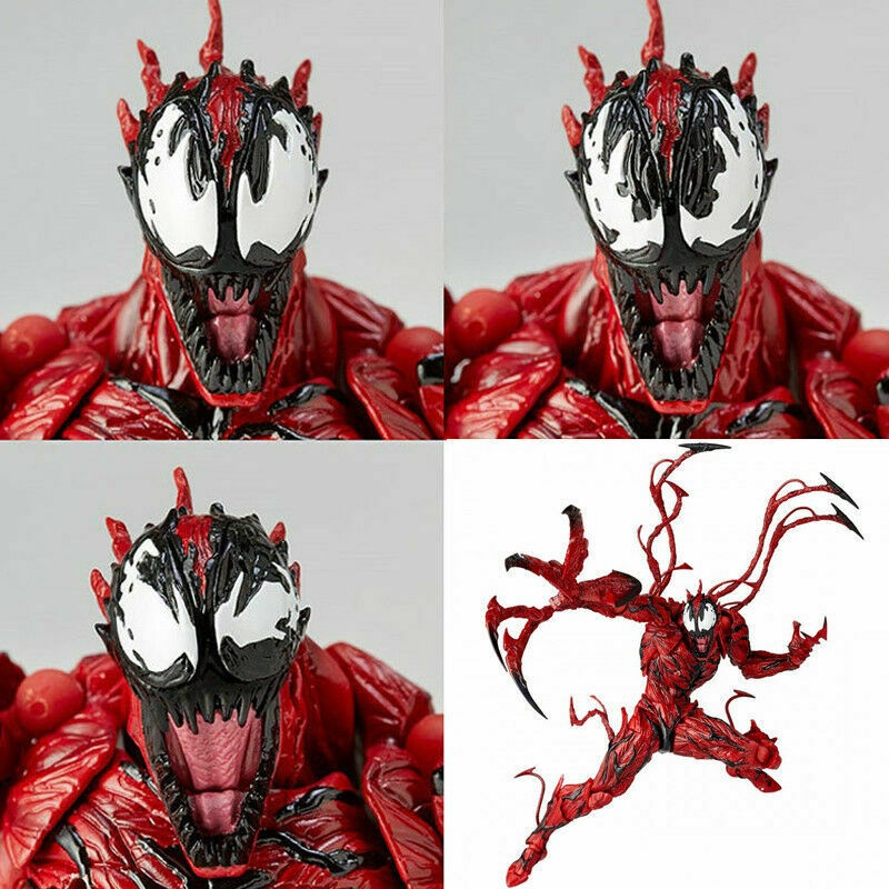 Mainan Action Figure Marvel Red Venom Carnage SpiderMan Revoltech Series No.008 Sendi Bergerak