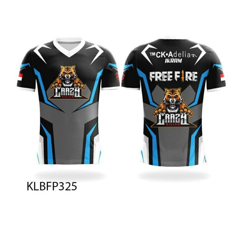baju kaos Jersey Gaming, Esports,Mobile Legend,Free Fire,Pubg bebas Custom Nama Dan Logo Team